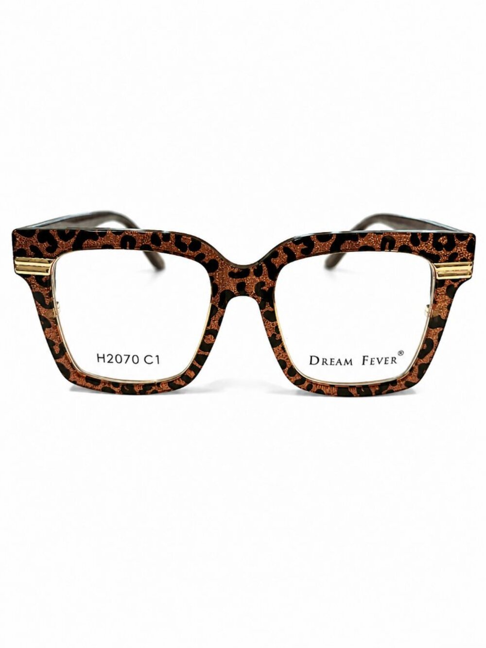 Dream Fever H2070 C1 Leopard Print Square Eyeglass Frames 50-19-145 - Picture 7 of 10